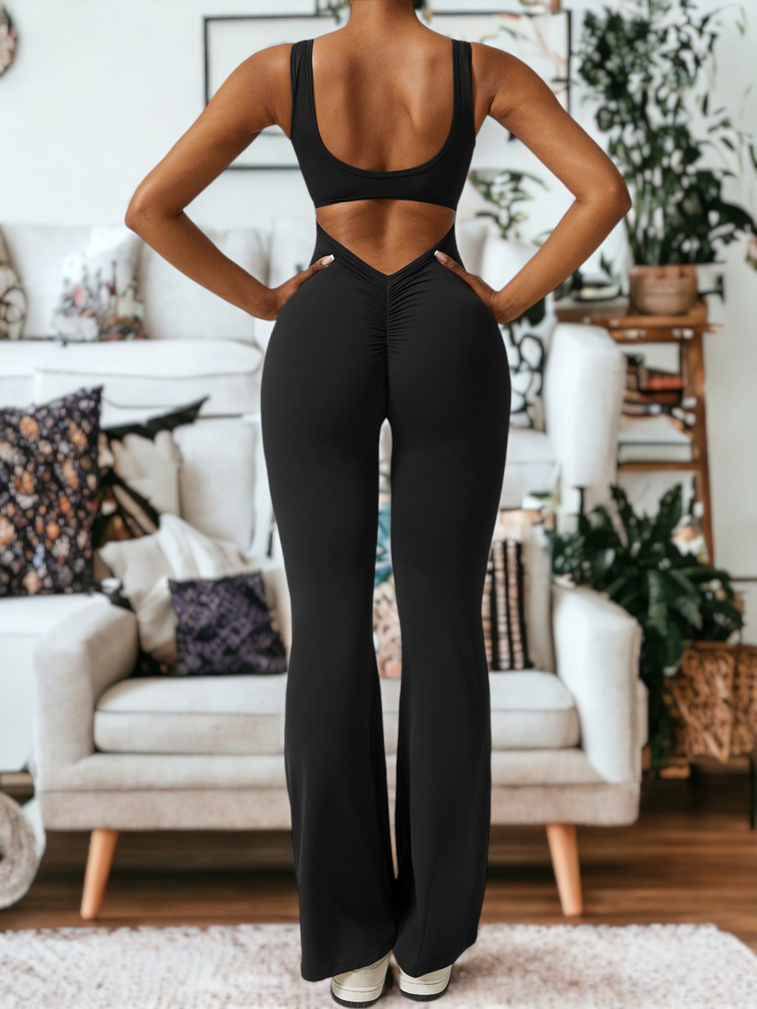 Ropa deportiva de una pieza ajustada para yoga y levantamiento de cadera