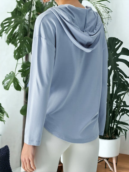 Chaqueta de yoga informal de manga larga, holgada y transpirable