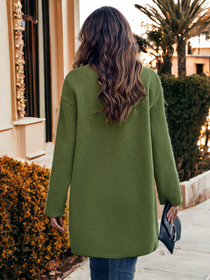 Button Front Shearling Coat