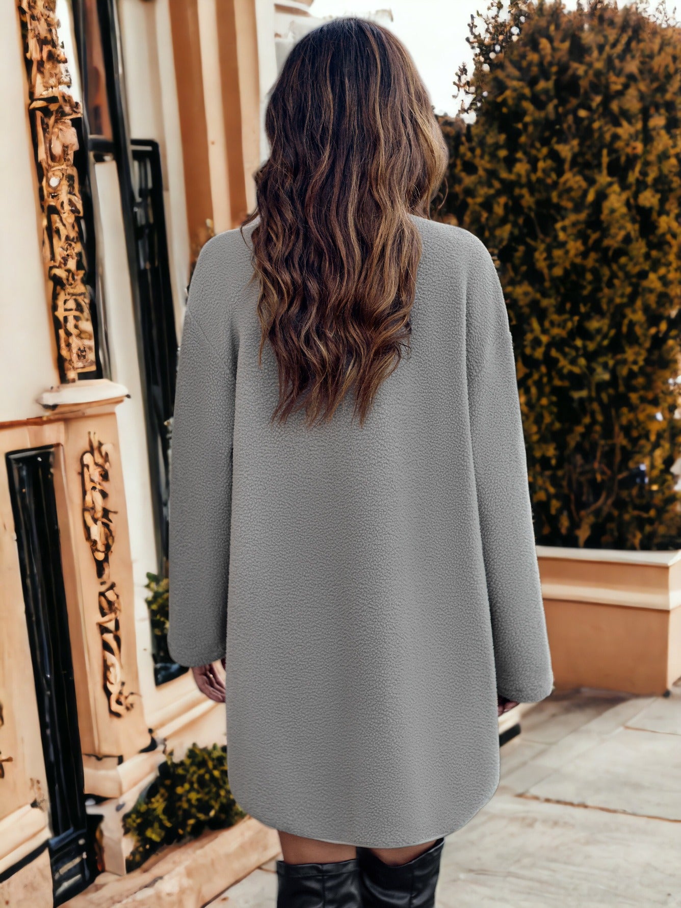 Button Front Shearling Coat