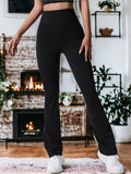 Pantalones de yoga de cintura alta, anchos y drapeados