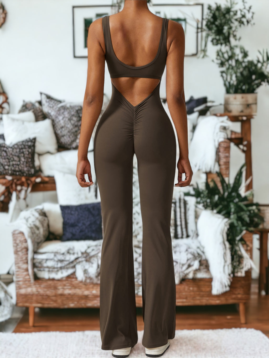 Ropa deportiva de una pieza ajustada para yoga y levantamiento de cadera