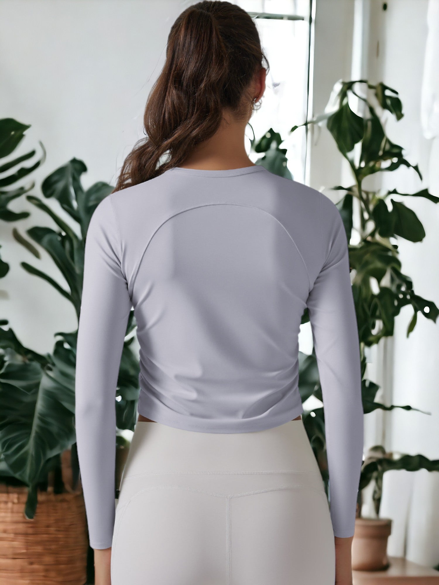 Sudadera de yoga ajustada, transpirable y de secado rápido