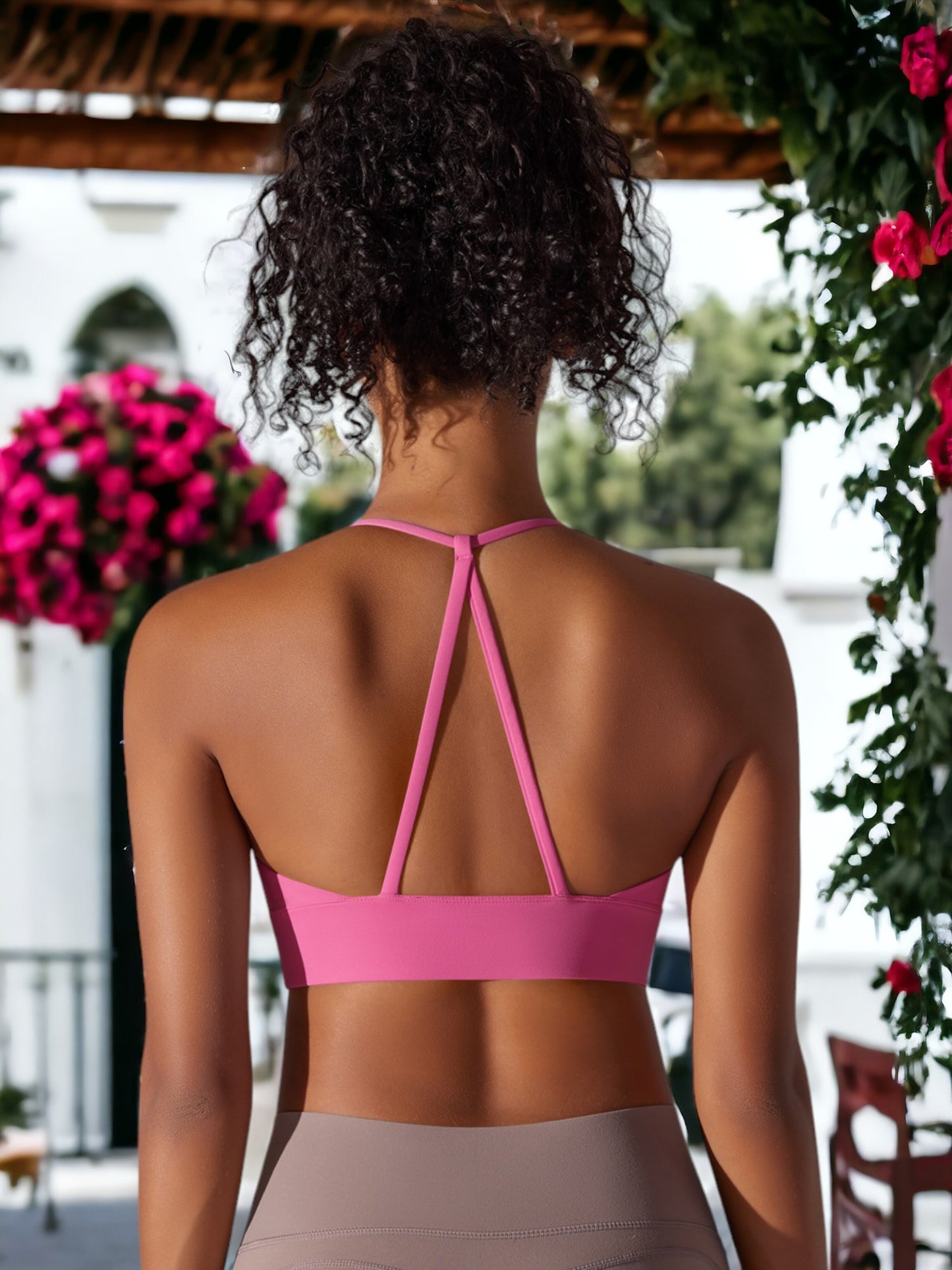 Sujetador deportivo de yoga y fitness con espalda cruzada