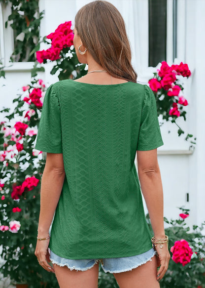 Square Neck Eyelet Top