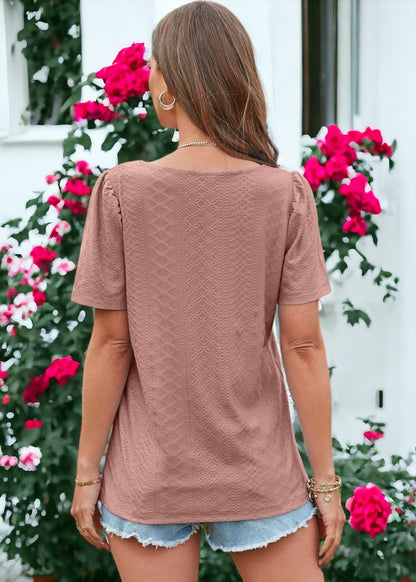 Square Neck Eyelet Top