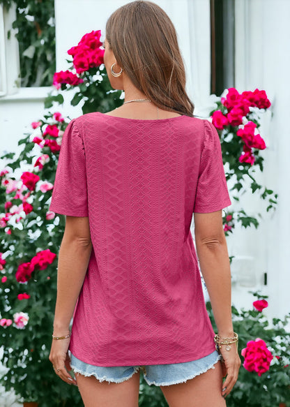 Square Neck Eyelet Top