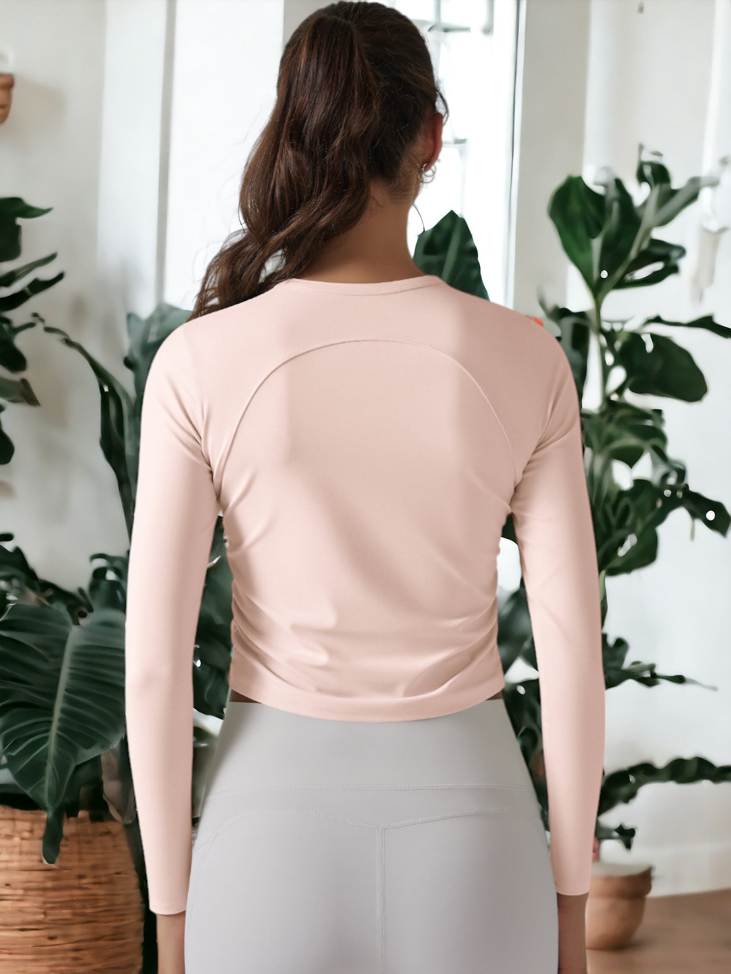 Sudadera de yoga ajustada, transpirable y de secado rápido