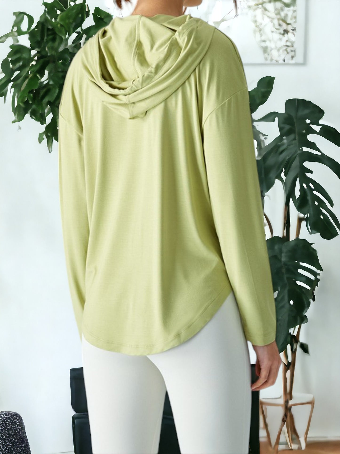 Chaqueta de yoga informal de manga larga, holgada y transpirable