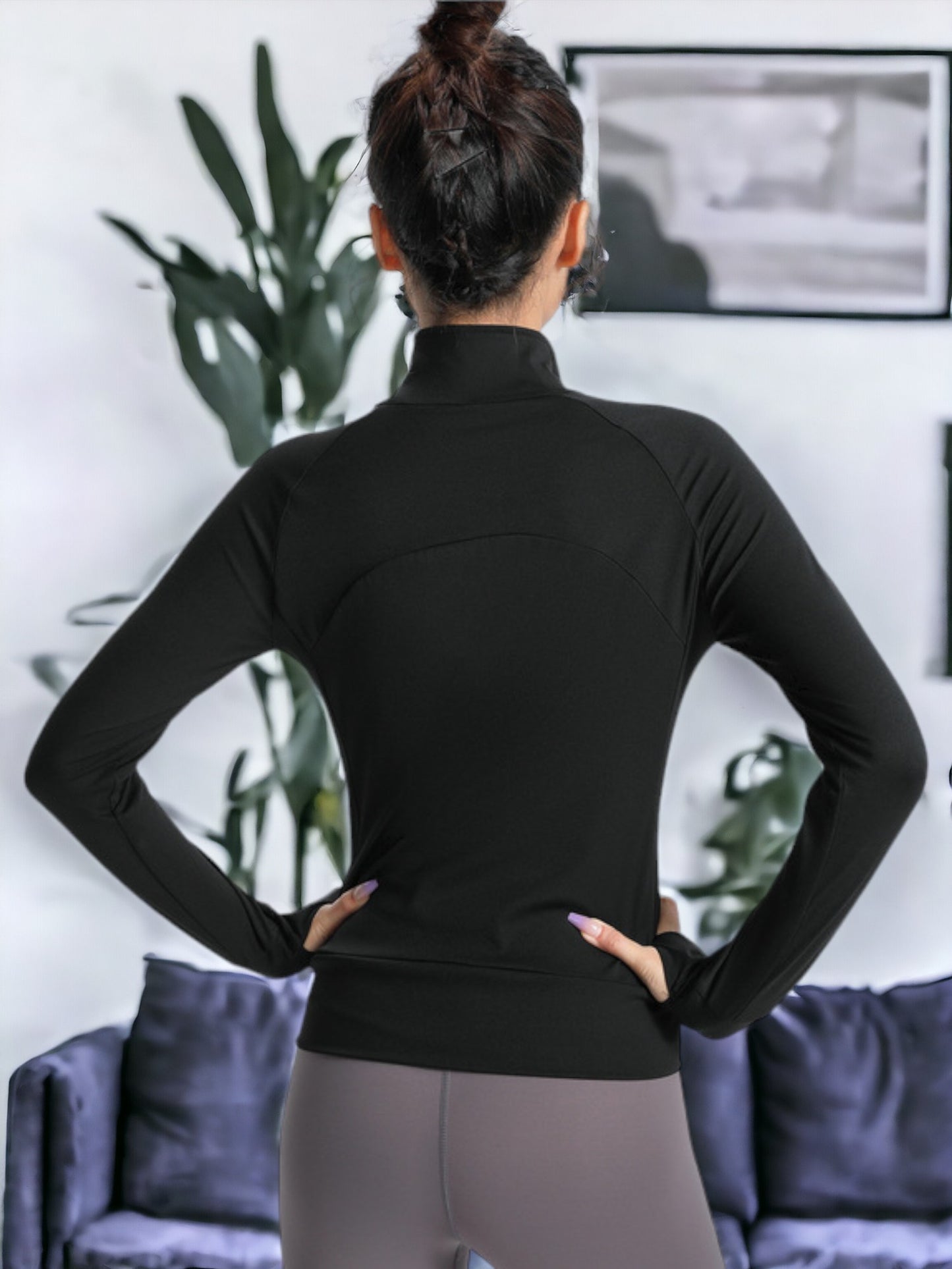 Sun Protection Long Sleeved Zippered Front Tight Fitting Sports Jacket