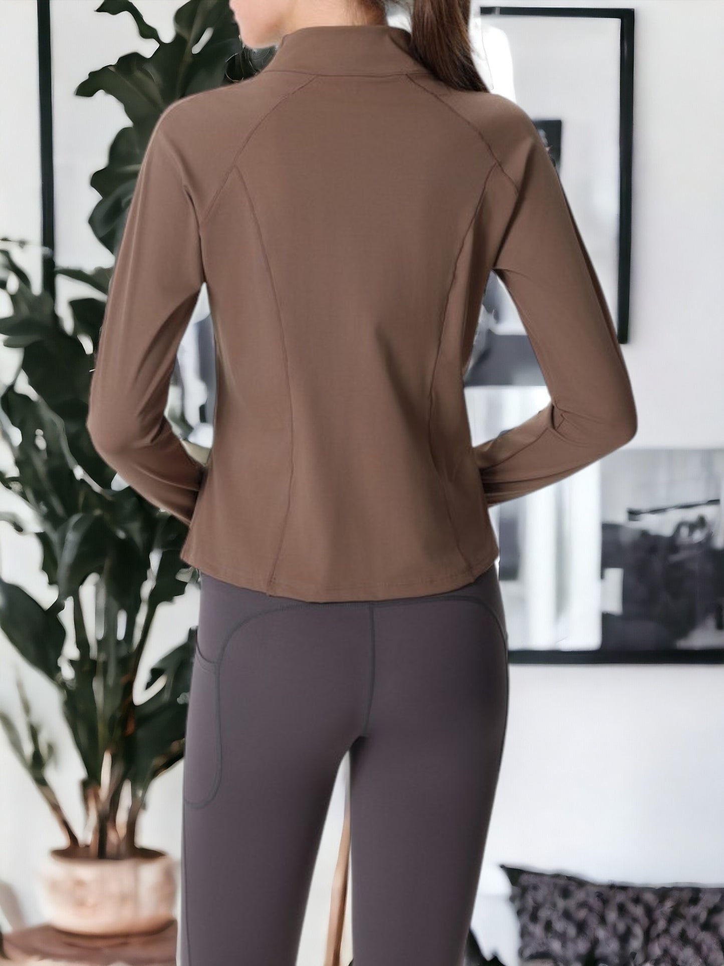 Chaqueta deportiva de manga larga, transpirable, de secado rápido y de alta elasticidad