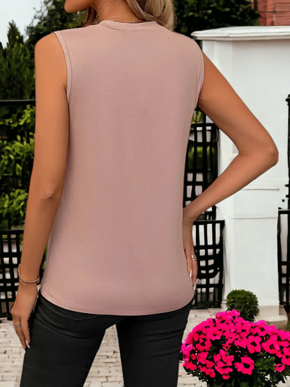Loose Round Neck Sleeveless T-Shirt Vest For Women