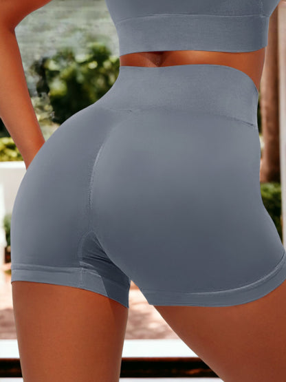 Pantalones cortos ajustados de cintura alta para mujer