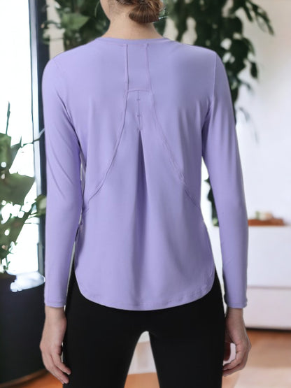 Sudadera de yoga holgada, ajustada, de manga larga y secado rápido