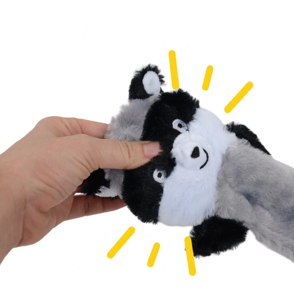 Alilang Dog Squeaky Plush Toy Set of 3 Raccoons Unstuffed Interactive Dog Toys for Small to Medium Dogs