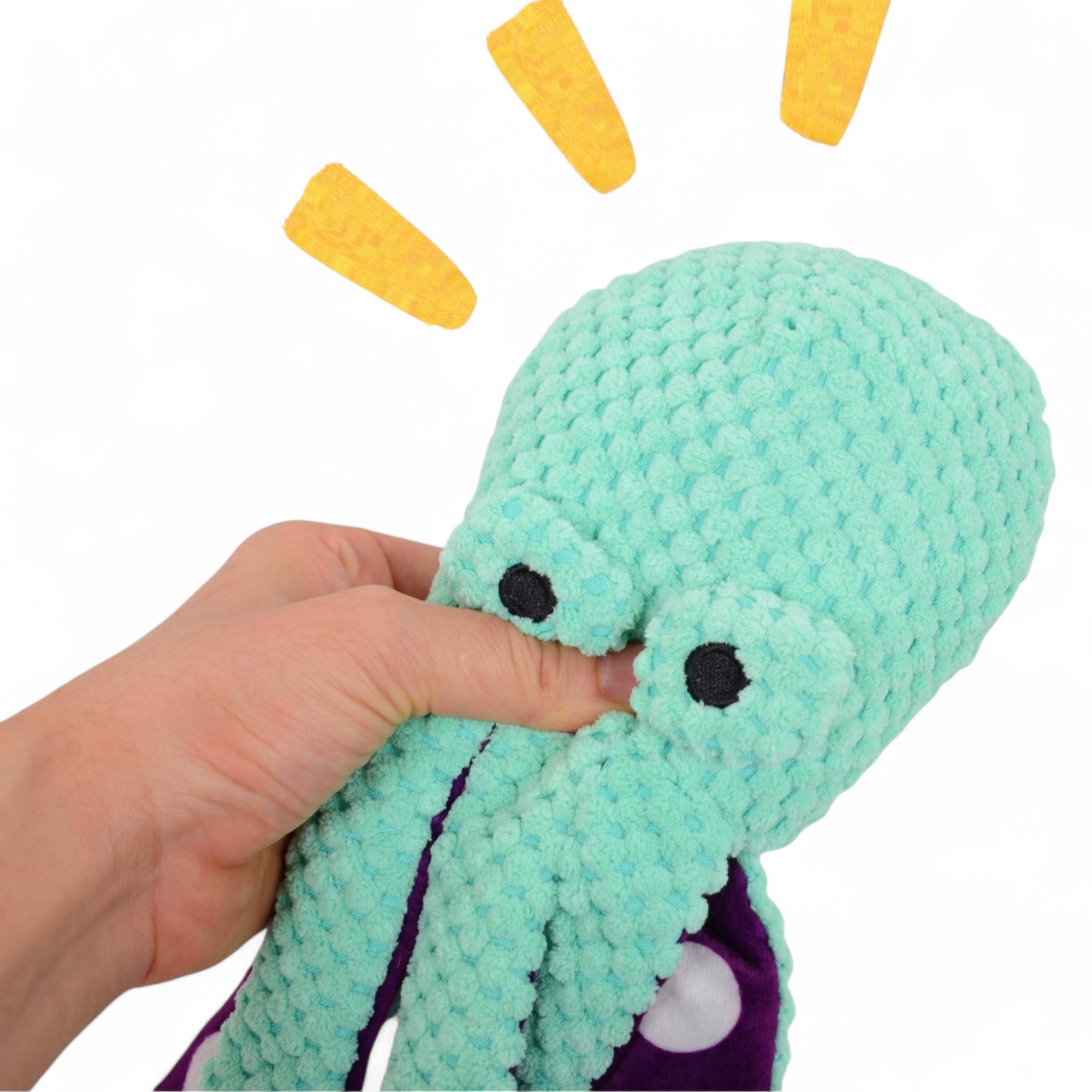 Alilang Large Octopus Squeaky Plush Dog Toy - Durable Knotted Design with 6 Legs, Ideal for Tug and Fetch Play, Chew-Friendly