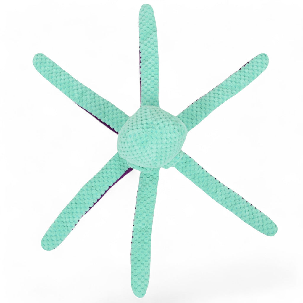 Alilang Large Octopus Squeaky Plush Dog Toy - Durable Knotted Design with 6 Legs, Ideal for Tug and Fetch Play, Chew-Friendly