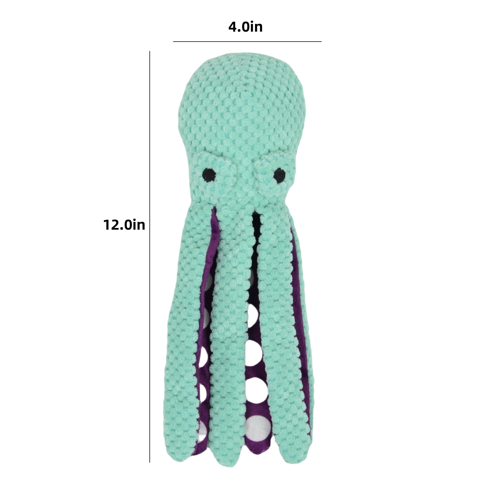 Alilang Large Octopus Squeaky Plush Dog Toy - Durable Knotted Design with 6 Legs, Ideal for Tug and Fetch Play, Chew-Friendly