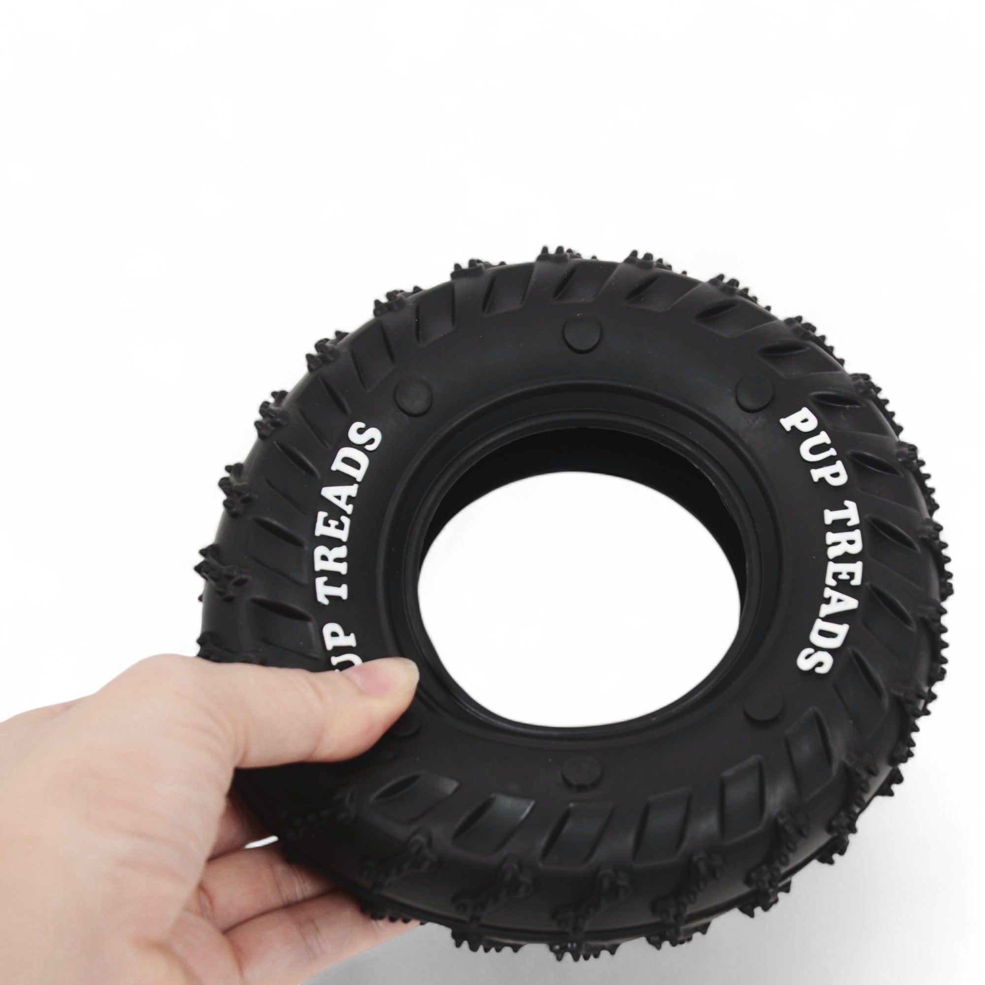 Alilang Durable Chew Tire Toy for Medium to Large Dogs - Interactive Rubber Design, Tough for Aggressive Chewers, 15cm Diameter