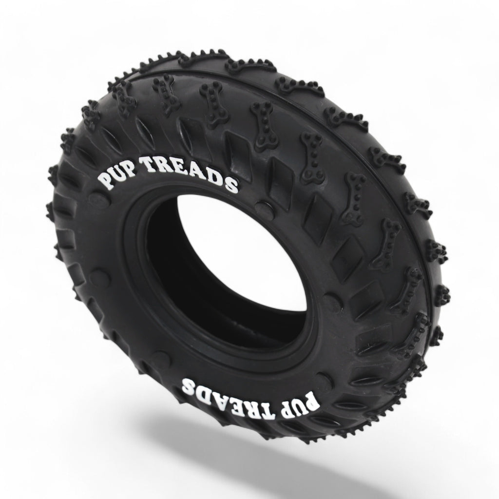 Alilang Durable Chew Tire Toy for Medium to Large Dogs - Interactive Rubber Design, Tough for Aggressive Chewers, 15cm Diameter