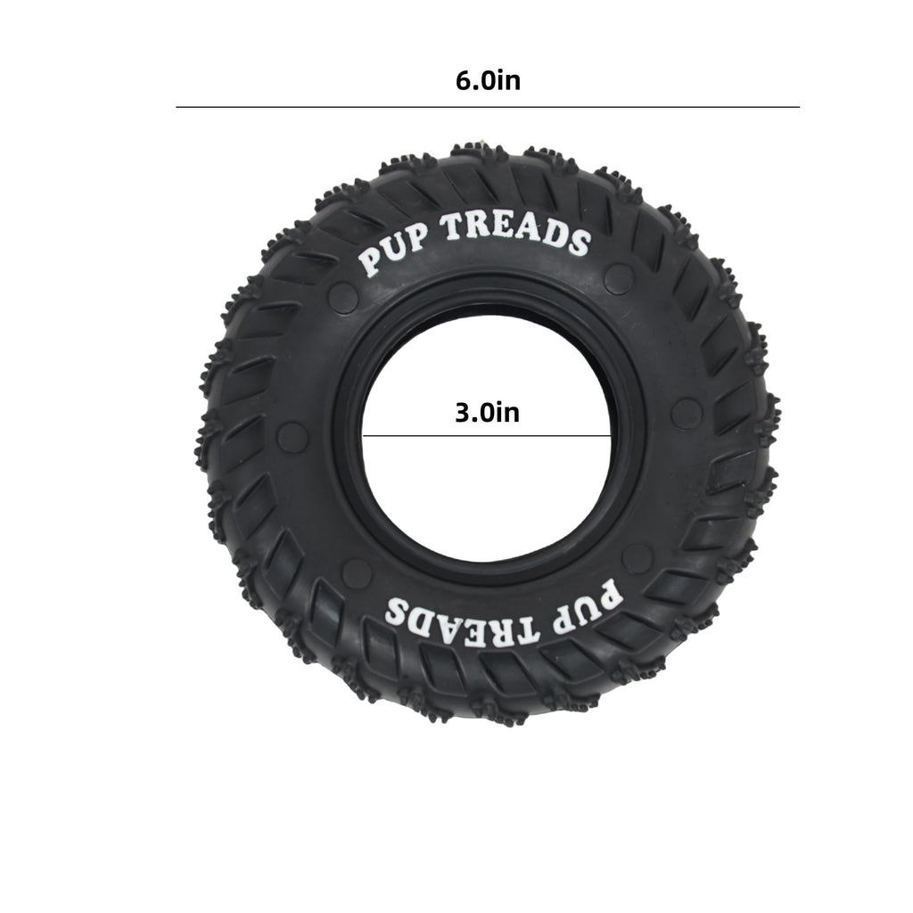 Alilang Durable Chew Tire Toy for Medium to Large Dogs - Interactive Rubber Design, Tough for Aggressive Chewers, 15cm Diameter