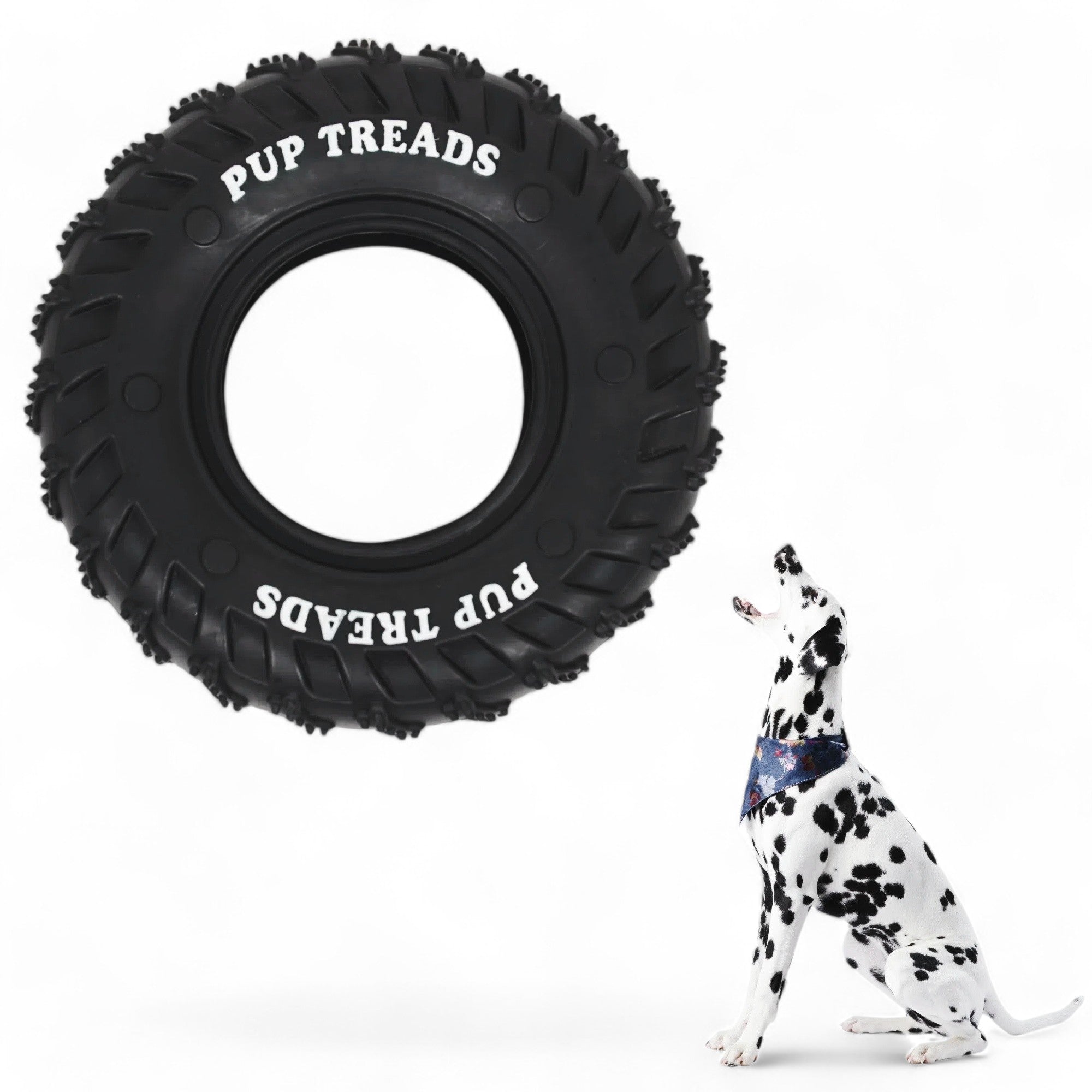 Alilang Durable Chew Tire Toy for Medium to Large Dogs - Interactive Rubber Design, Tough for Aggressive Chewers, 15cm Diameter