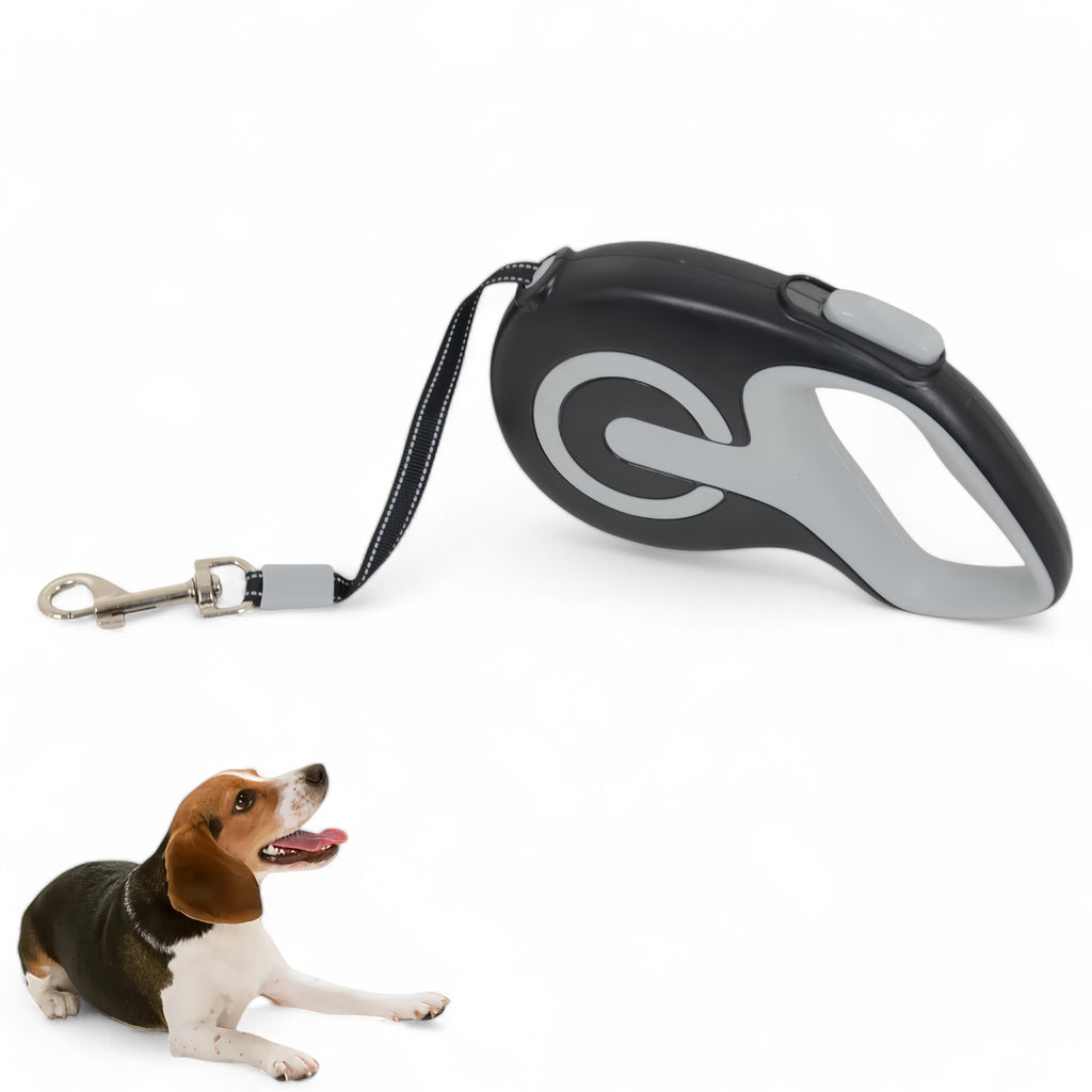 Alilang Retractable Dog Leash with Easy One-Button Brake and Lock - 16ft Strong Nylon Tape, Ergonomic Anti-Slip Handle for Comfortable Grip