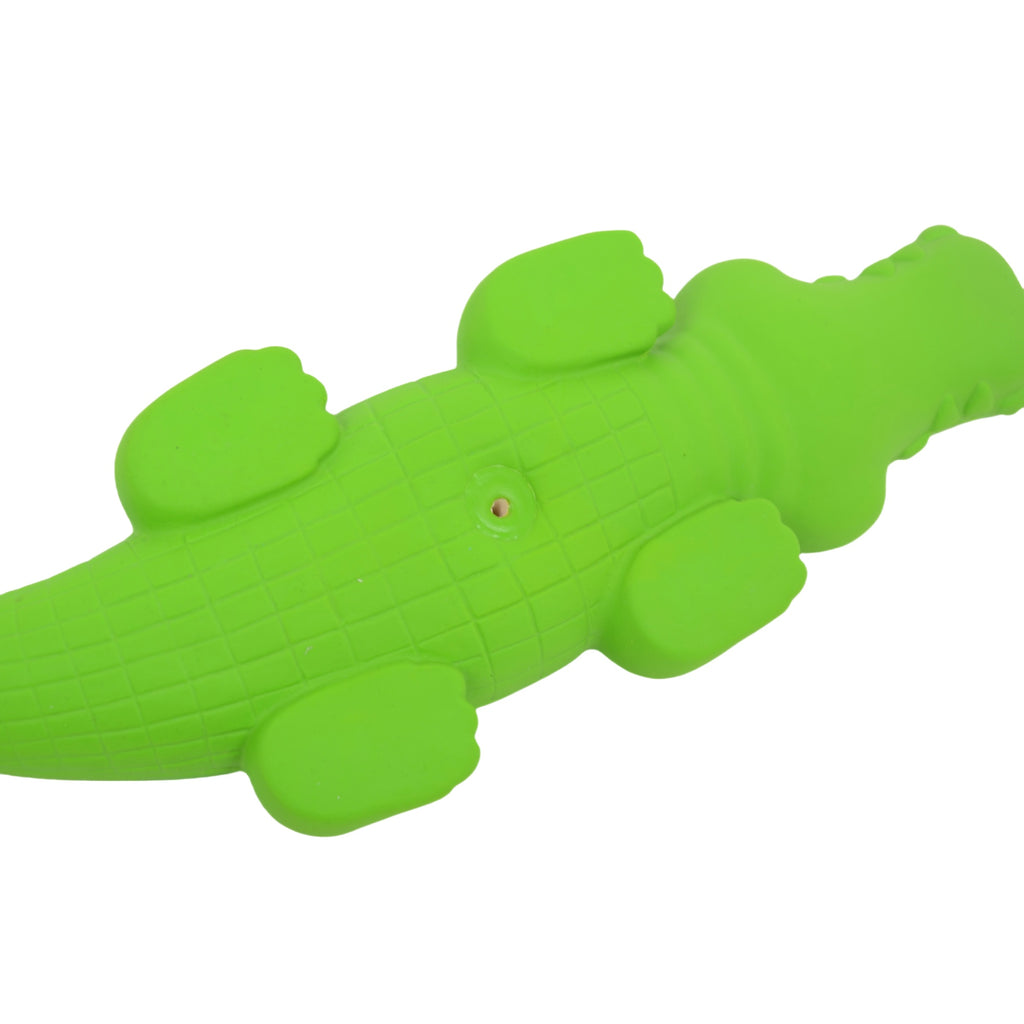 Alilang Squeaky Alligator Dog Toy for Interactive Play - Durable Rubber with Fun Sound, Helps with Teething and Dental Health