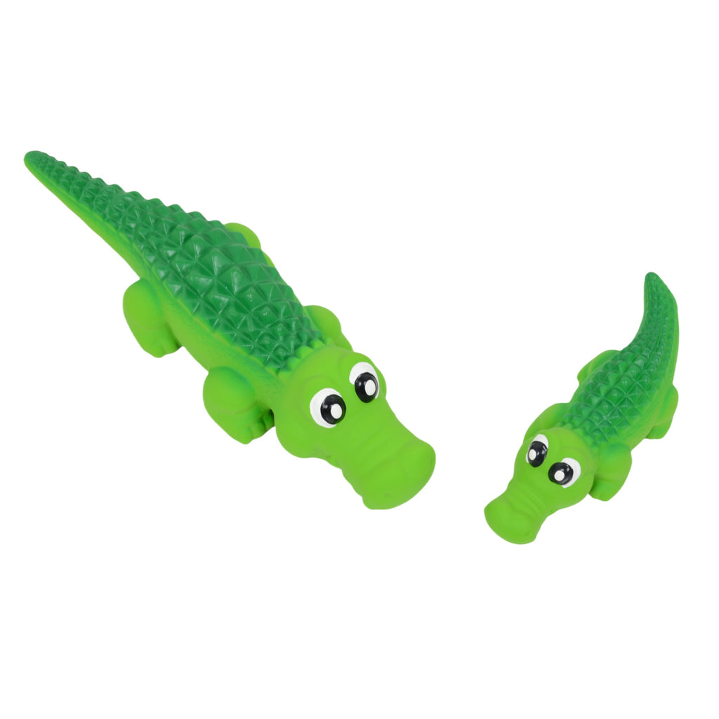 Alilang Squeaky Alligator Dog Toy for Interactive Play - Durable Rubber with Fun Sound, Helps with Teething and Dental Health