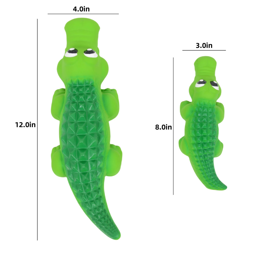Alilang Squeaky Alligator Dog Toy for Interactive Play - Durable Rubber with Fun Sound, Helps with Teething and Dental Health
