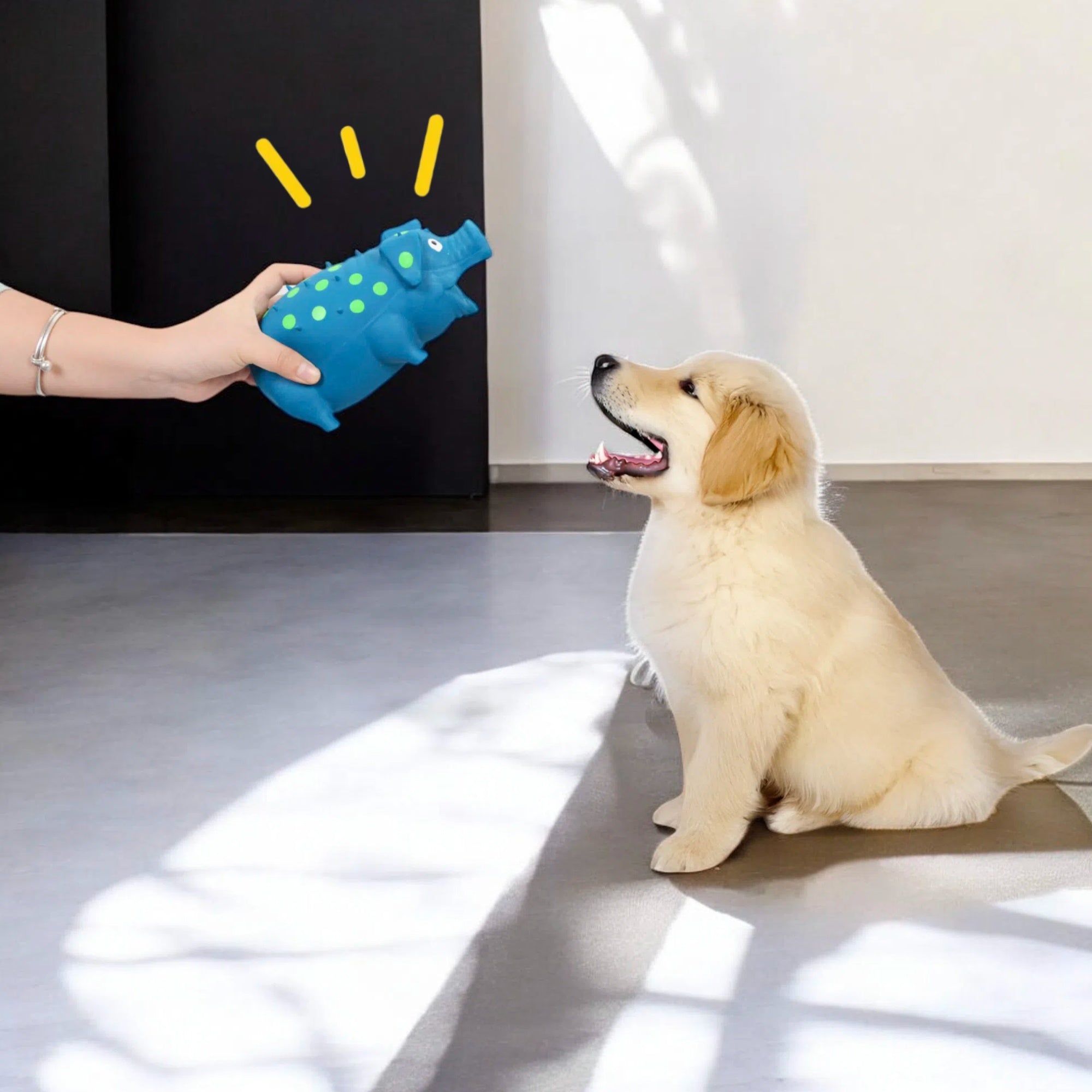 Alilang Colorful Squeaky Pig Dog Toys - Soft Rubber Animal Chew Toys for Interactive Play, Durable and Fun for Small to Medium Dogs