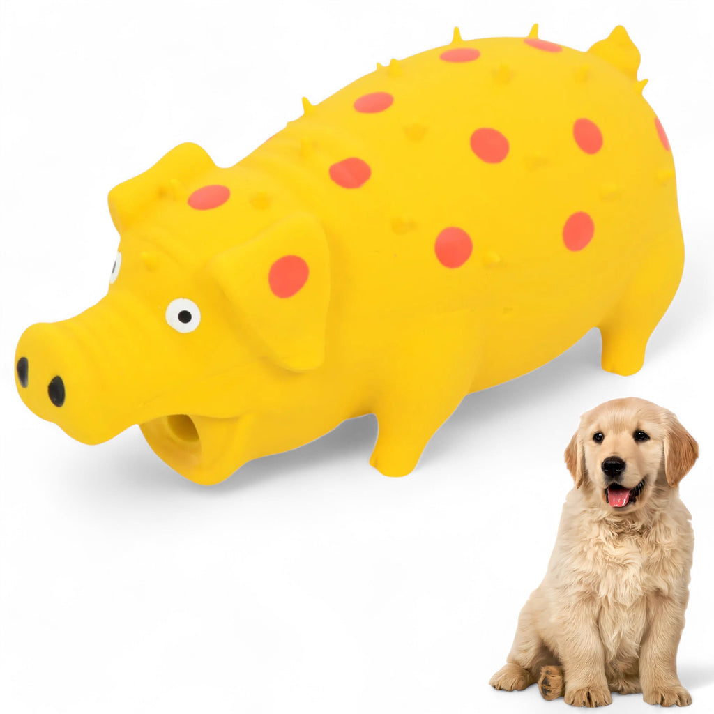 Alilang Colorful Squeaky Pig Dog Toys - Soft Rubber Animal Chew Toys for Interactive Play, Durable and Fun for Small to Medium Dogs