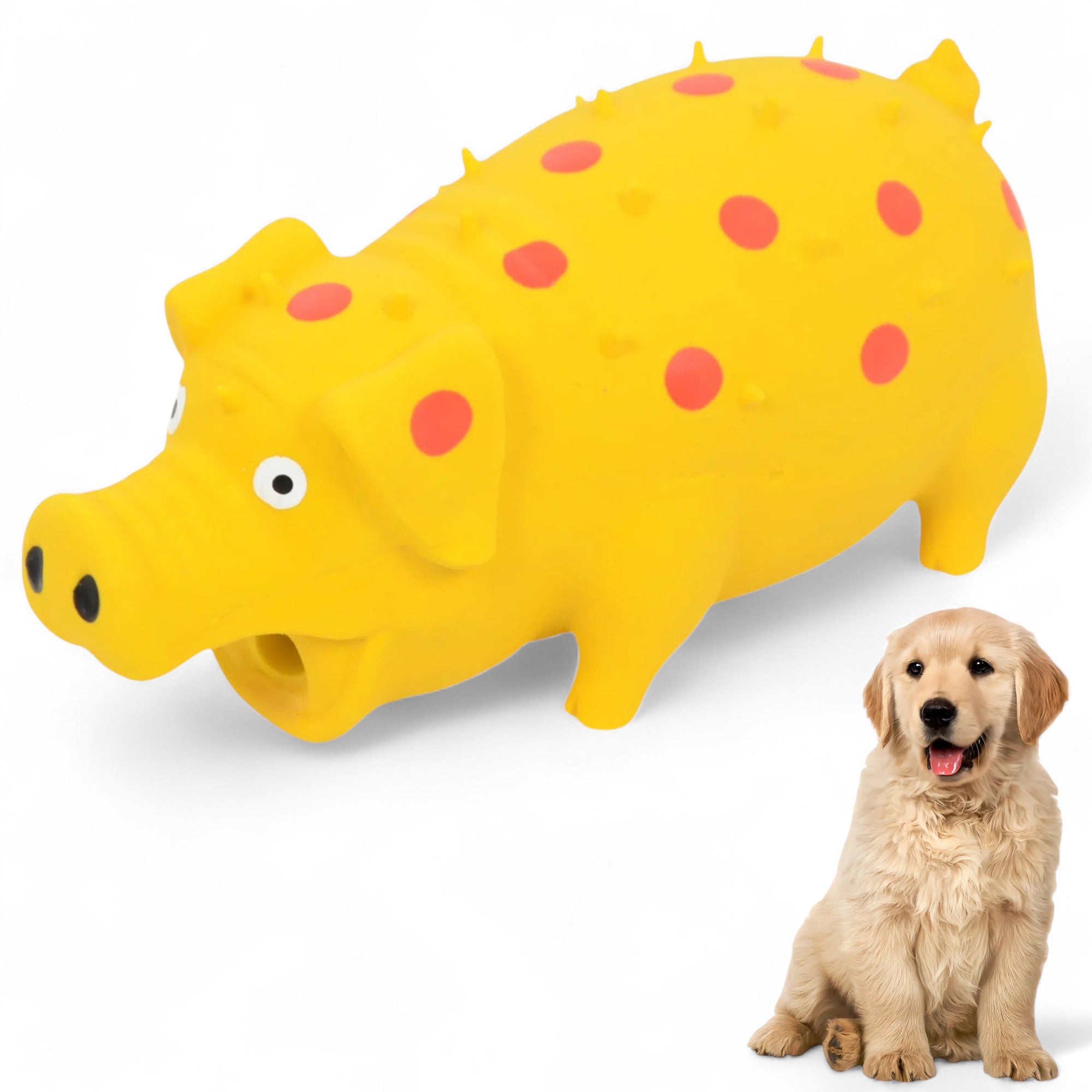 Alilang Colorful Squeaky Pig Dog Toys - Soft Rubber Animal Chew Toys for Interactive Play, Durable and Fun for Small to Medium Dogs
