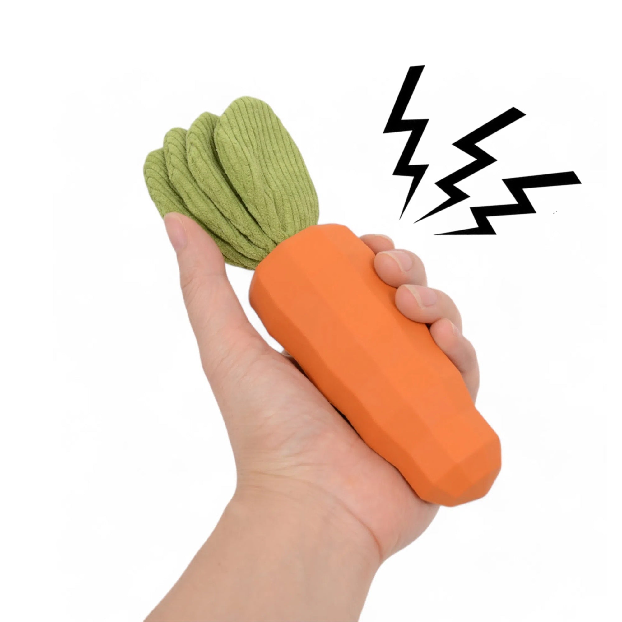 Alilang Interactive Squeaky Carrot Dog Toy Natural Rubber Durable Chew Toy with Crinkle Fabric for Playtime Fun