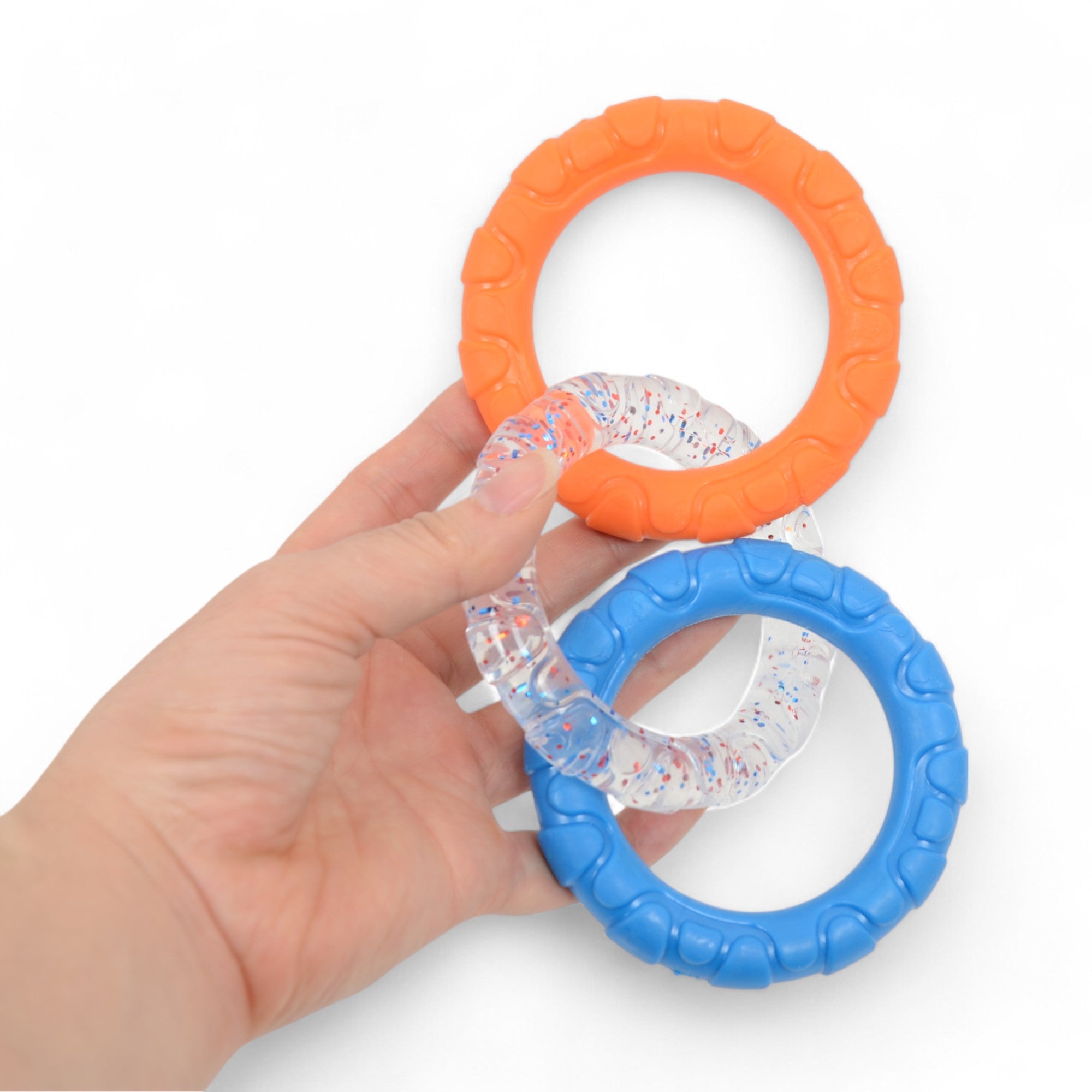 Dog Chew Toy TPR Material Rings Set of Three Durable Tug-of-war Interactive Toy