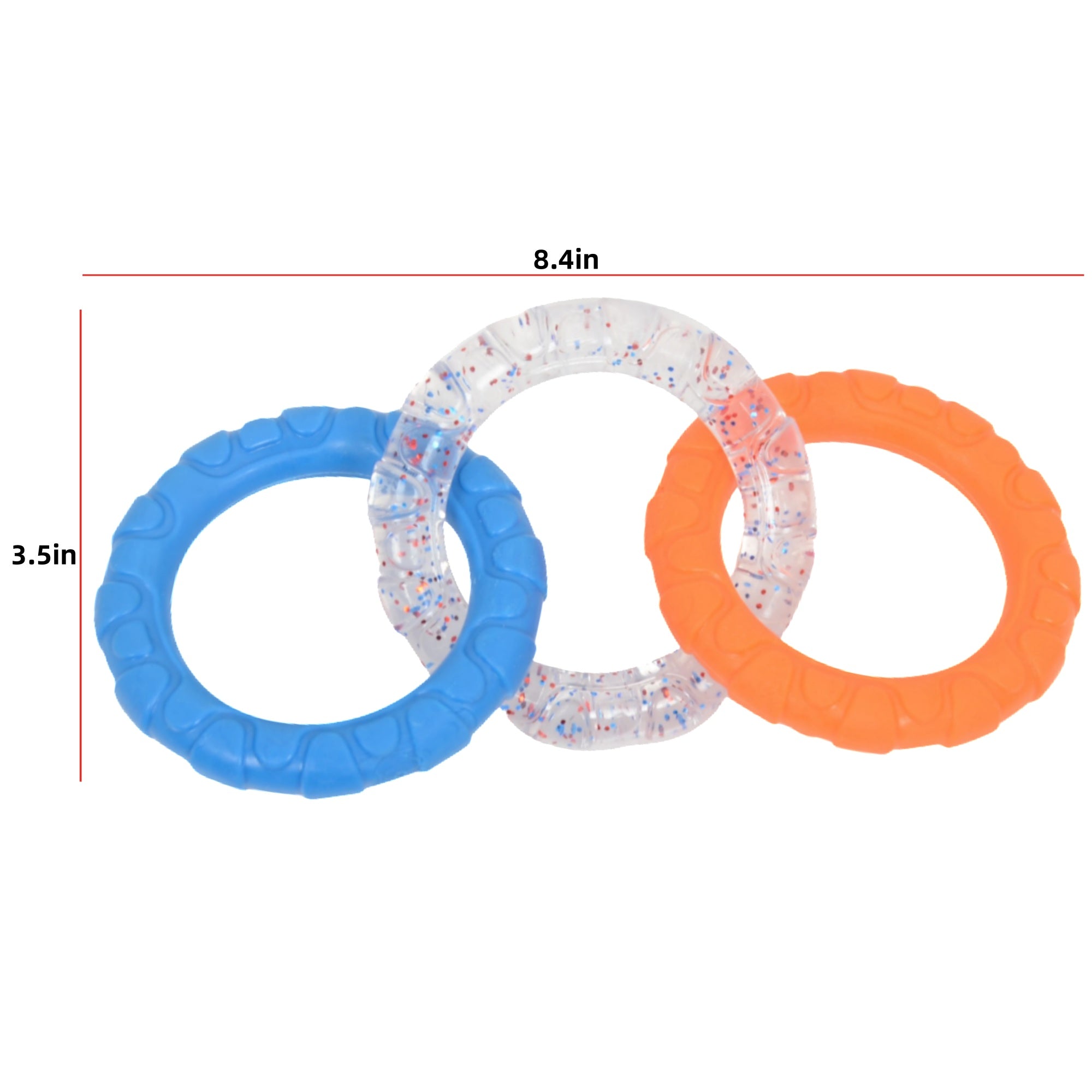 Dog Chew Toy TPR Material Rings Set of Three Durable Tug-of-war Interactive Toy
