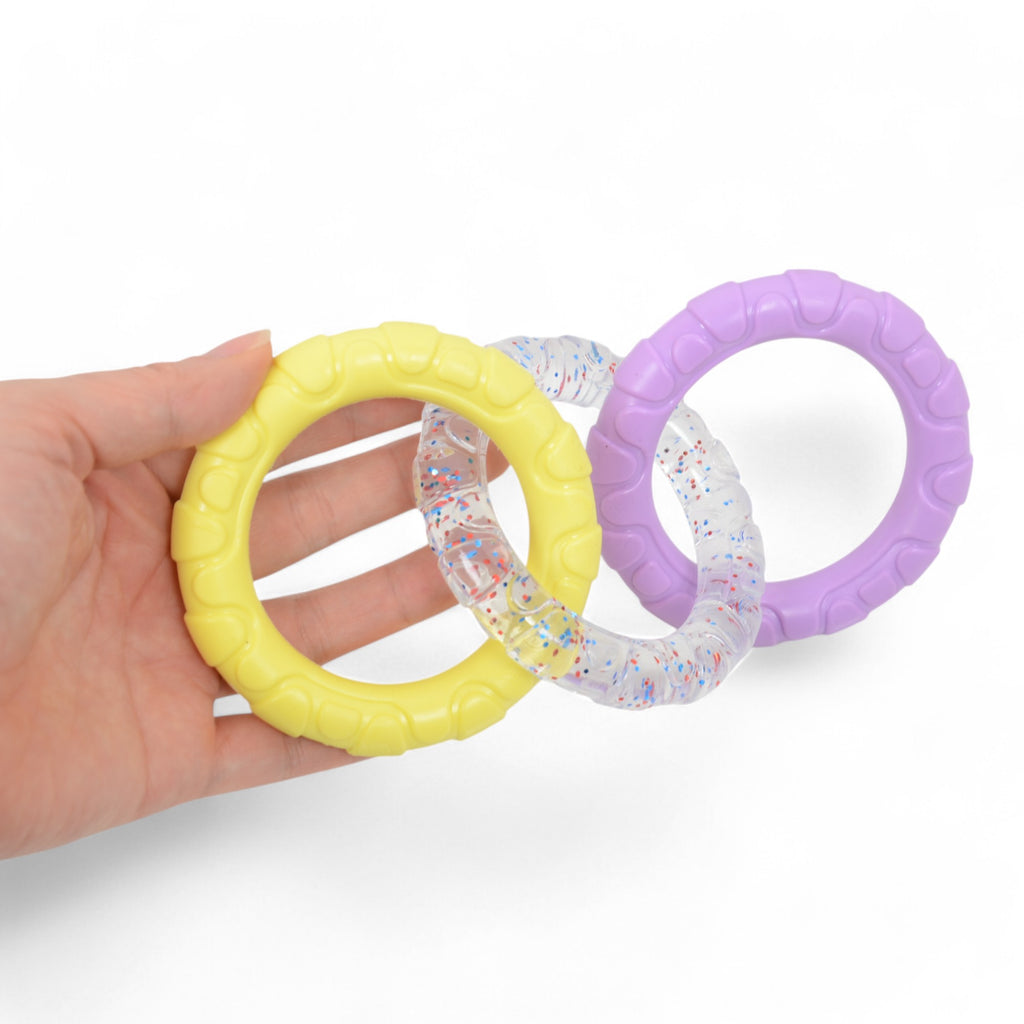 Dog Chew Toy TPR Material Rings Set of Three Durable Tug-of-war Interactive Toy