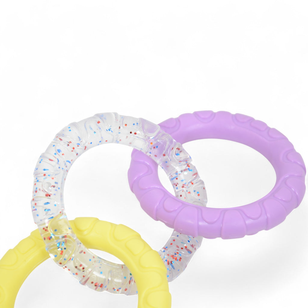 Dog Chew Toy TPR Material Rings Set of Three Durable Tug-of-war Interactive Toy