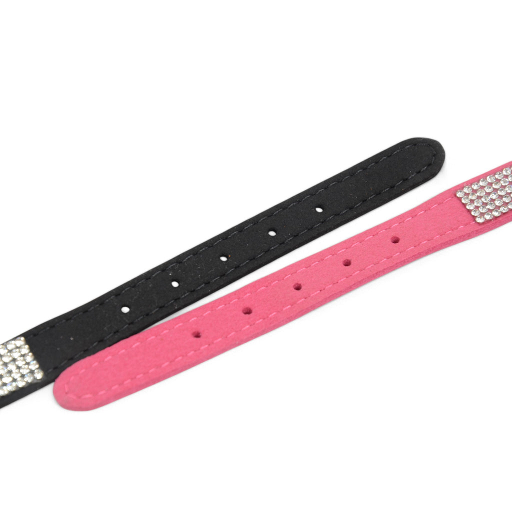 Alilang Sparkling Rhinestone Soft Faux Leather Material Adjustable Dog Collar