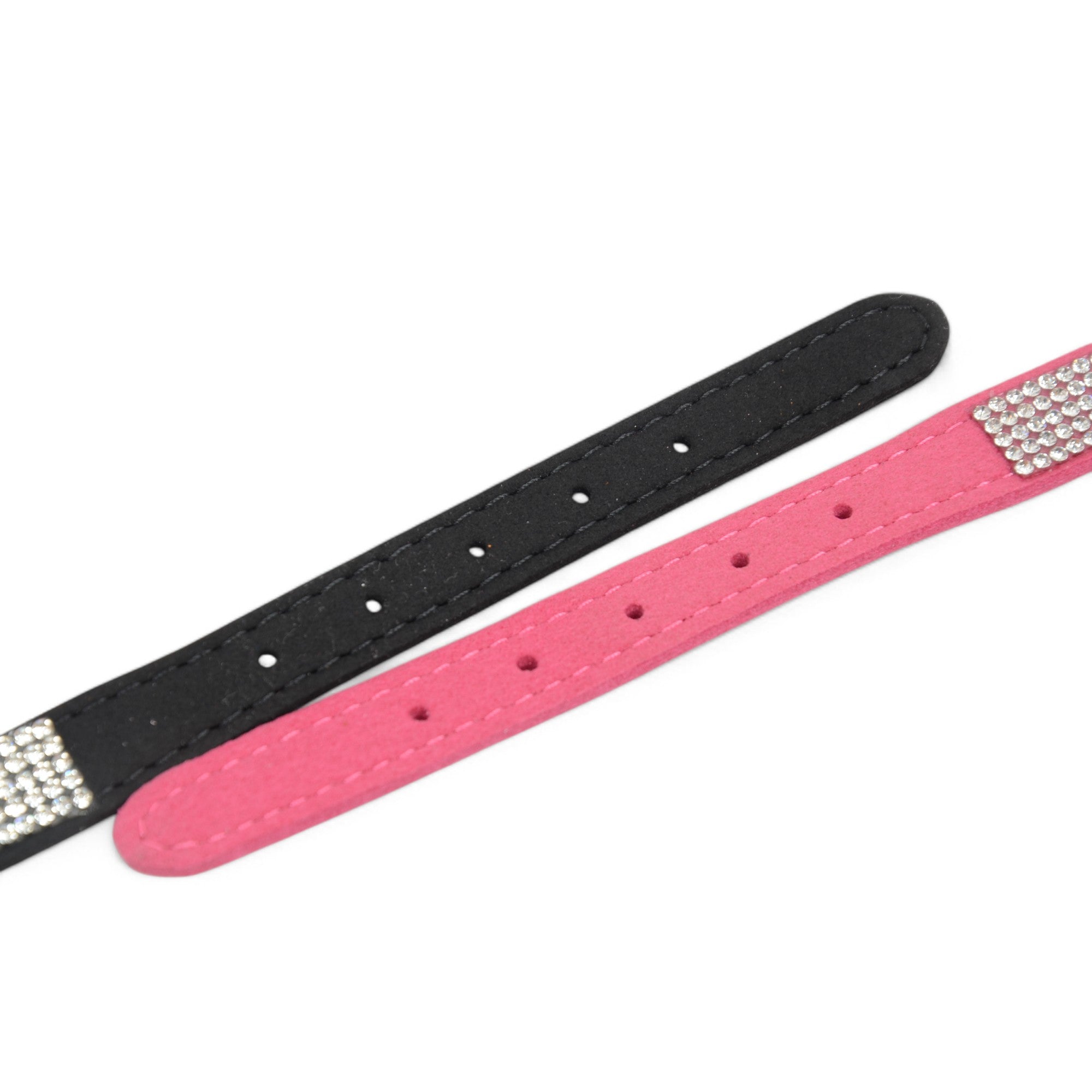 Alilang Sparkling Rhinestone Soft Faux Leather Material Adjustable Dog Collar