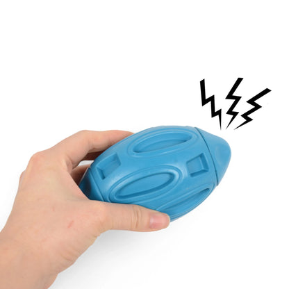 Alilang High Quality Rubber Squeaky Rugby - Shaped Dog Toy Durable Pet Toy Ball