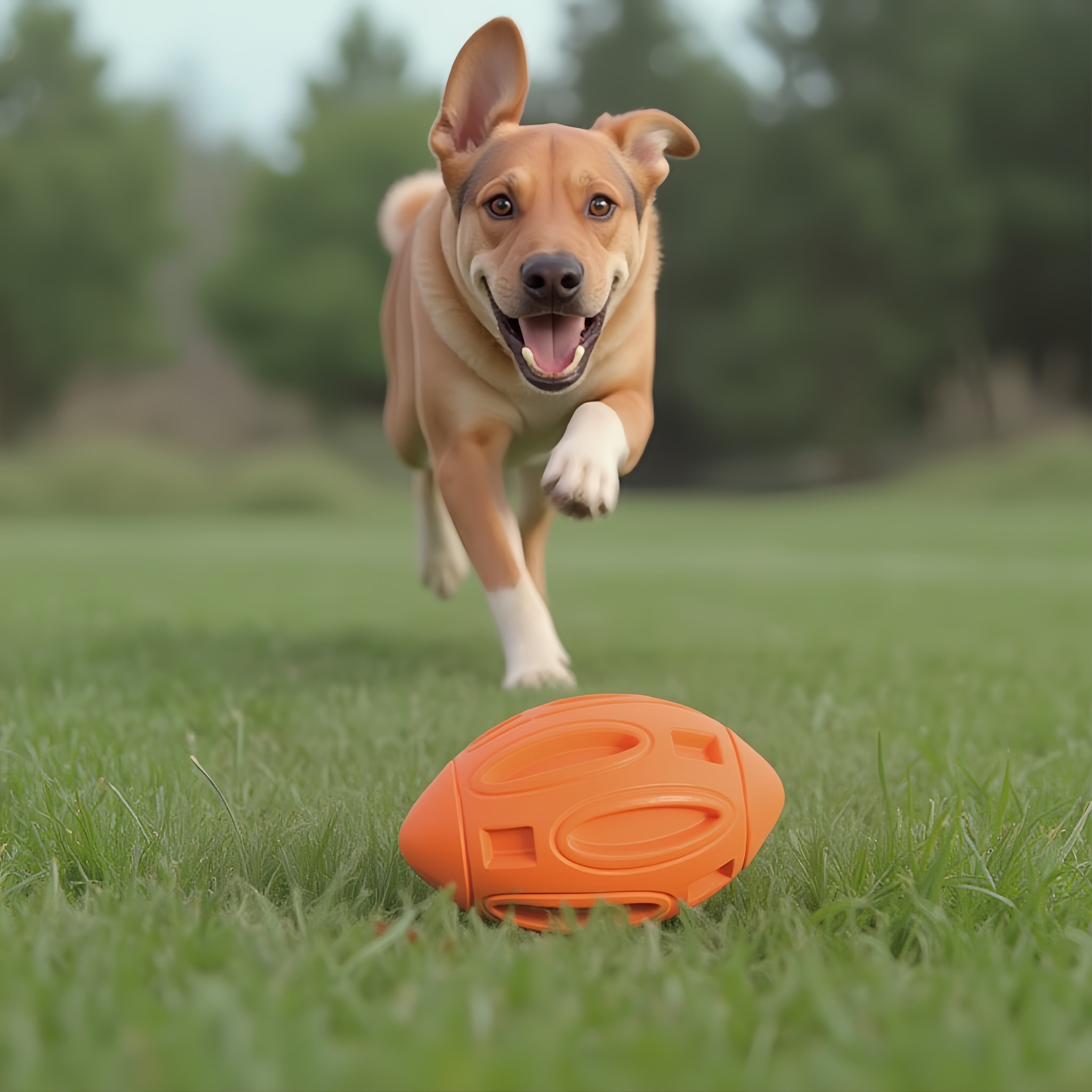 Alilang High Quality Rubber Squeaky Rugby - Shaped Dog Toy Durable Pet Toy Ball