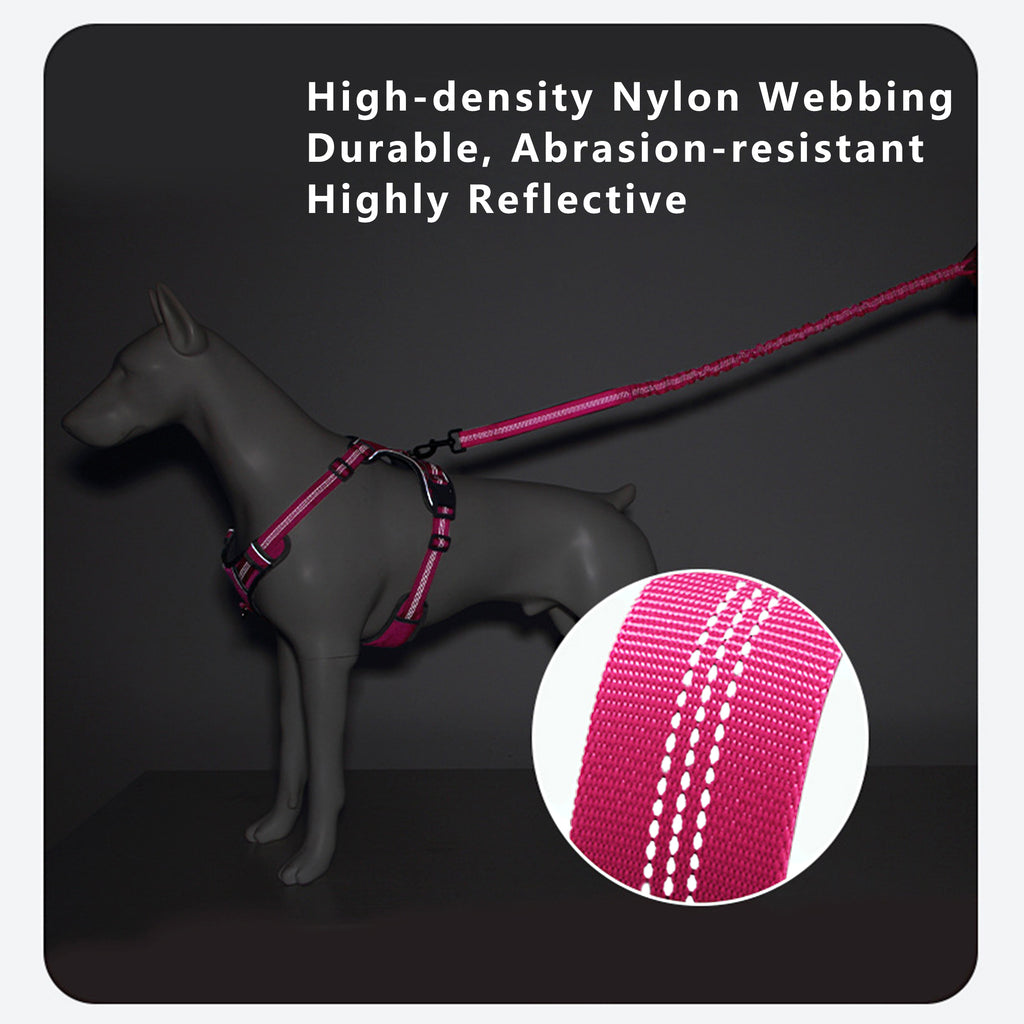 Anna-Kaci Dog Leash Reflective Comfort Dual Handle Elastic Pet Training Leash