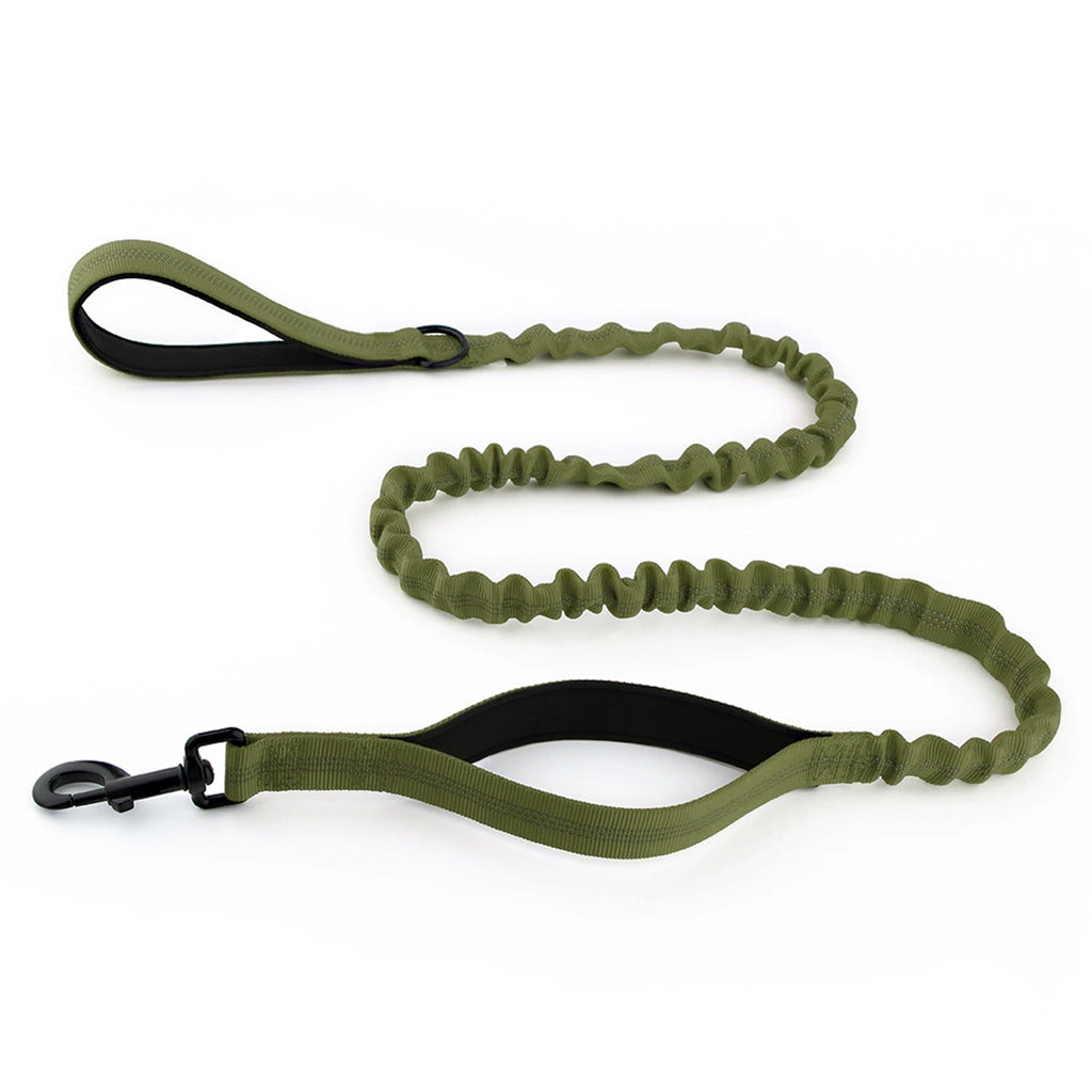 Anna-Kaci Dog Leash Reflective Comfort Dual Handle Elastic Pet Training Leash