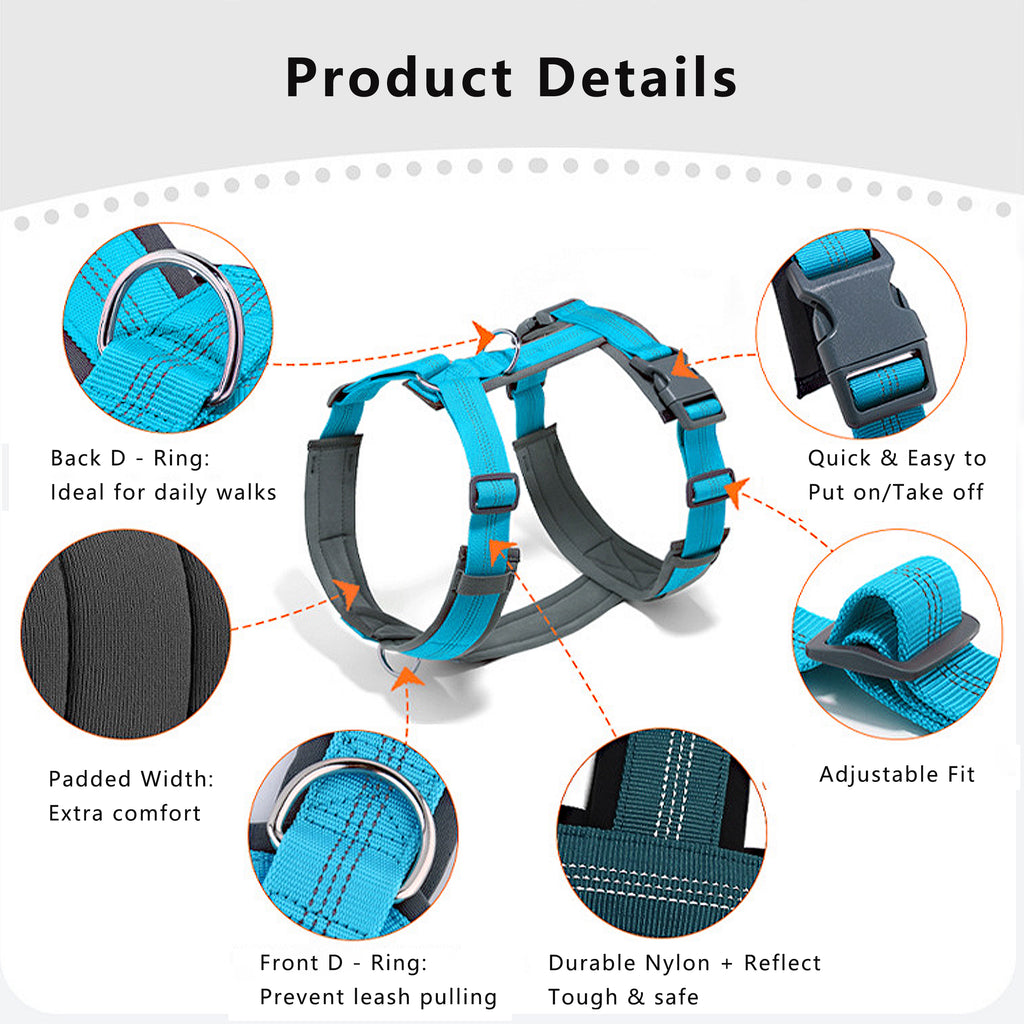 Anna-Kaci No Pull Dog Harness Reflective Adjustable Soft Padded Step-In Pet Harness for All Breeds