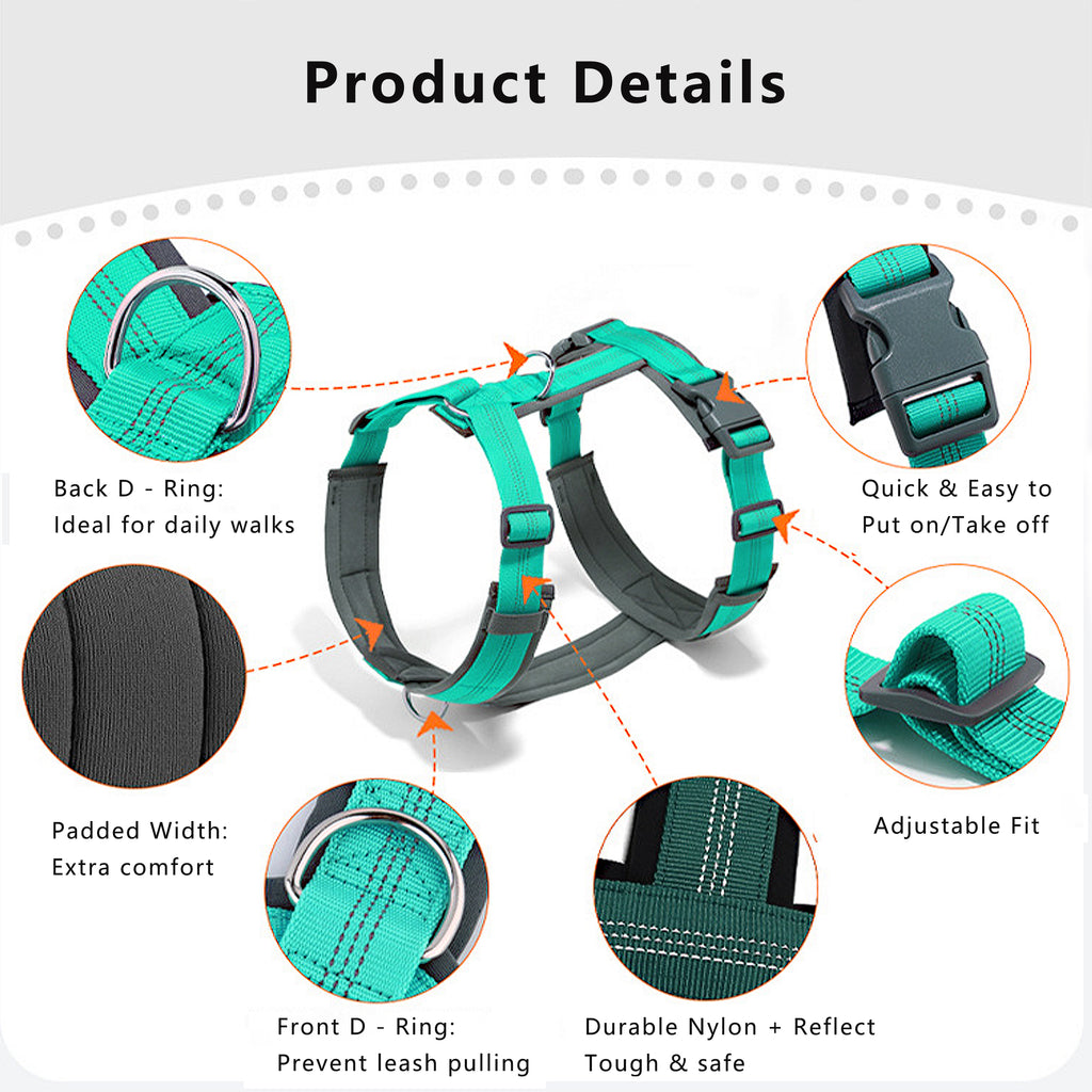 Anna-Kaci No Pull Dog Harness Reflective Adjustable Soft Padded Step-In Pet Harness for All Breeds