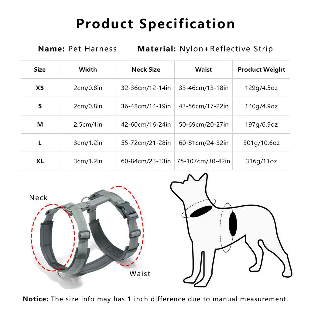 Anna-Kaci No Pull Dog Harness Reflective Adjustable Soft Padded Step-In Pet Harness for All Breeds