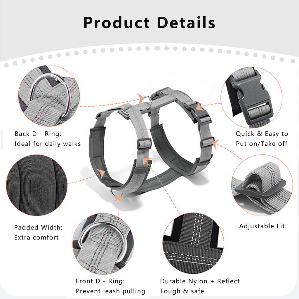Anna-Kaci No Pull Dog Harness Reflective Adjustable Soft Padded Step-In Pet Harness for All Breeds