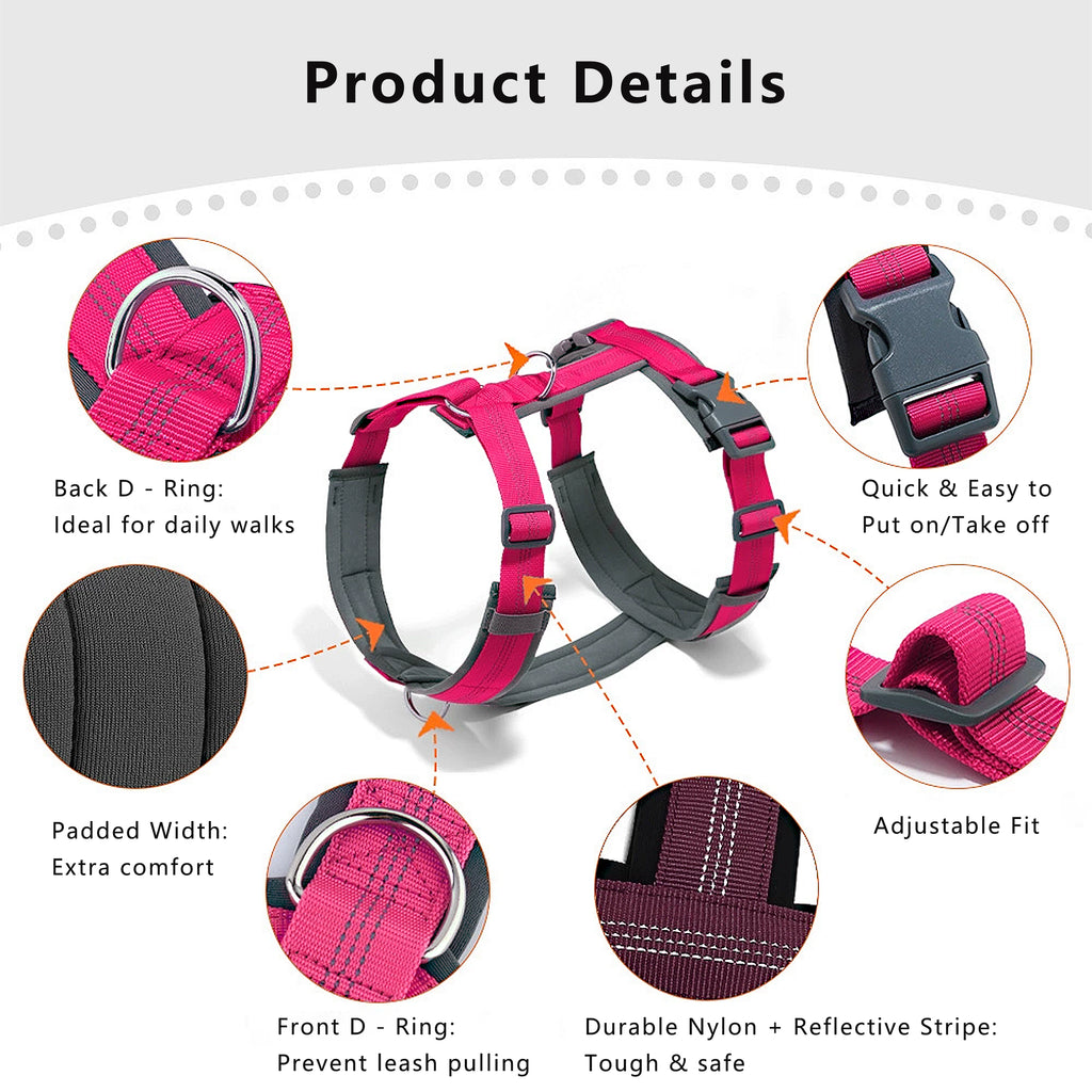 Anna-Kaci No Pull Dog Harness Reflective Adjustable Soft Padded Step-In Pet Harness for All Breeds