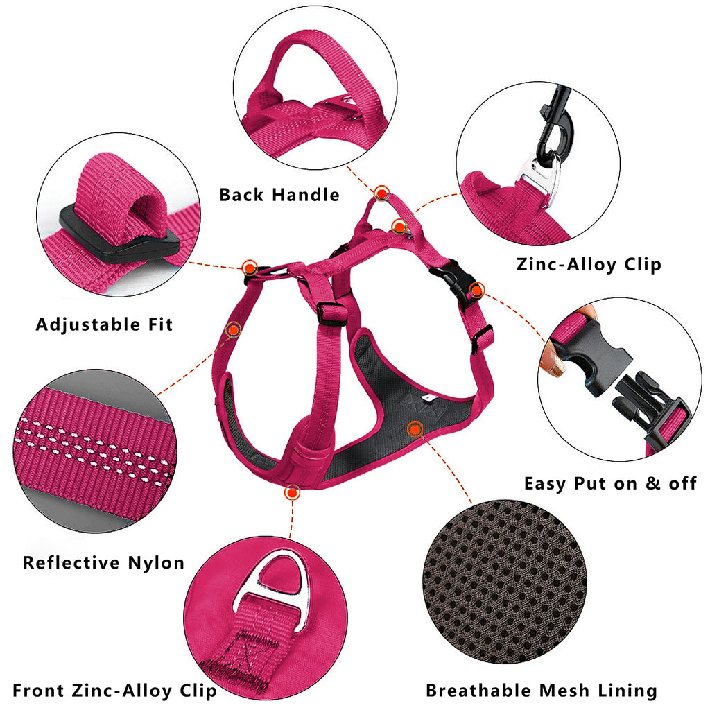 Anna-Kaci No Pull Dog Harness Reflective Adjustable Breathable Mesh Padded Pet Harness for All Breeds